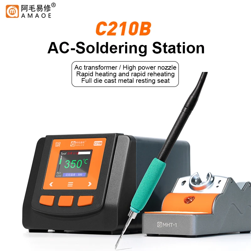 

AMAOE AM-C210B AC Transformer Soldering Station for Mobile Phone Maintenance 120W Intelligent Sleep Function Welding Tool