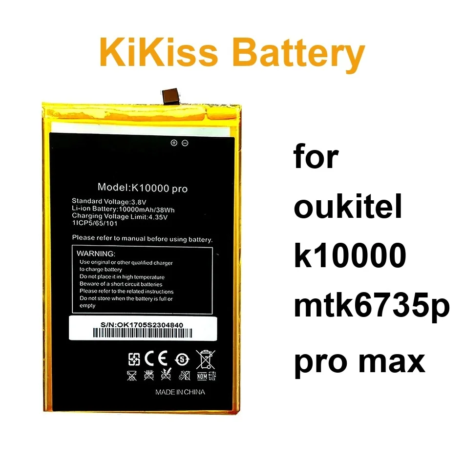 

Mobile Phone Battery High-Capacity 10000Mah For Oukitel K10000 Mtk6735p Pro Max