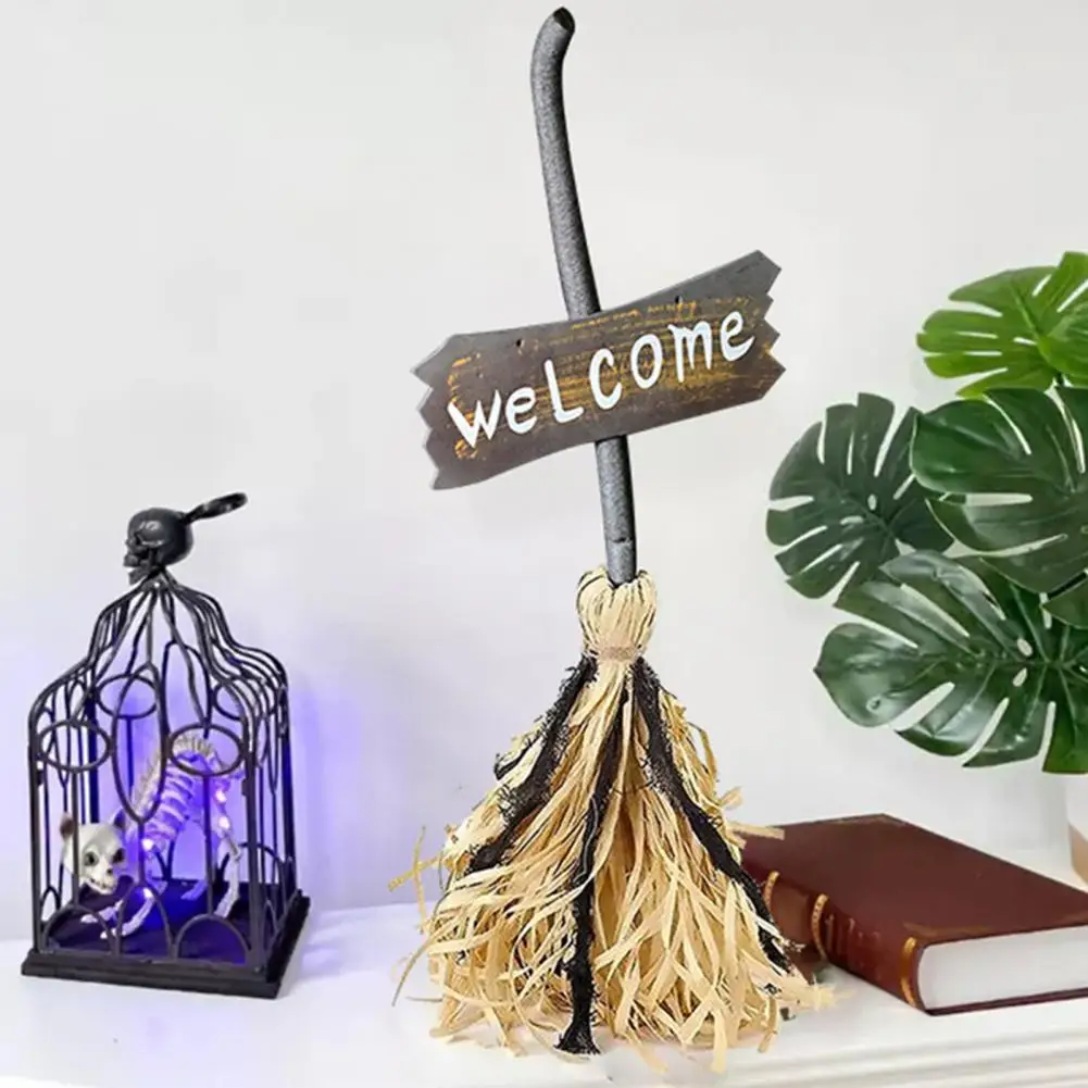 

Witch Broom Ghostly Witch Broom Halloween Witch Broomstick with Light Up Dancing Haunted House Floor Decor Sound for Indoor
