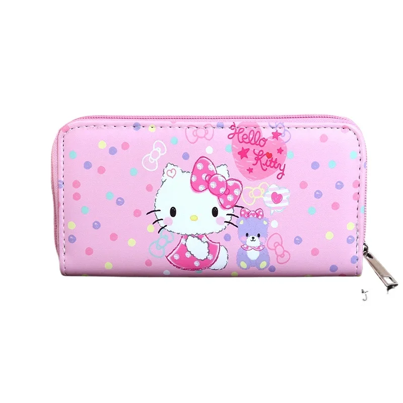  Hello Kitty Standard Wallet for Women Kawaii Melody Kuromi Coin Purse PU Leather Luxury Designer Bag