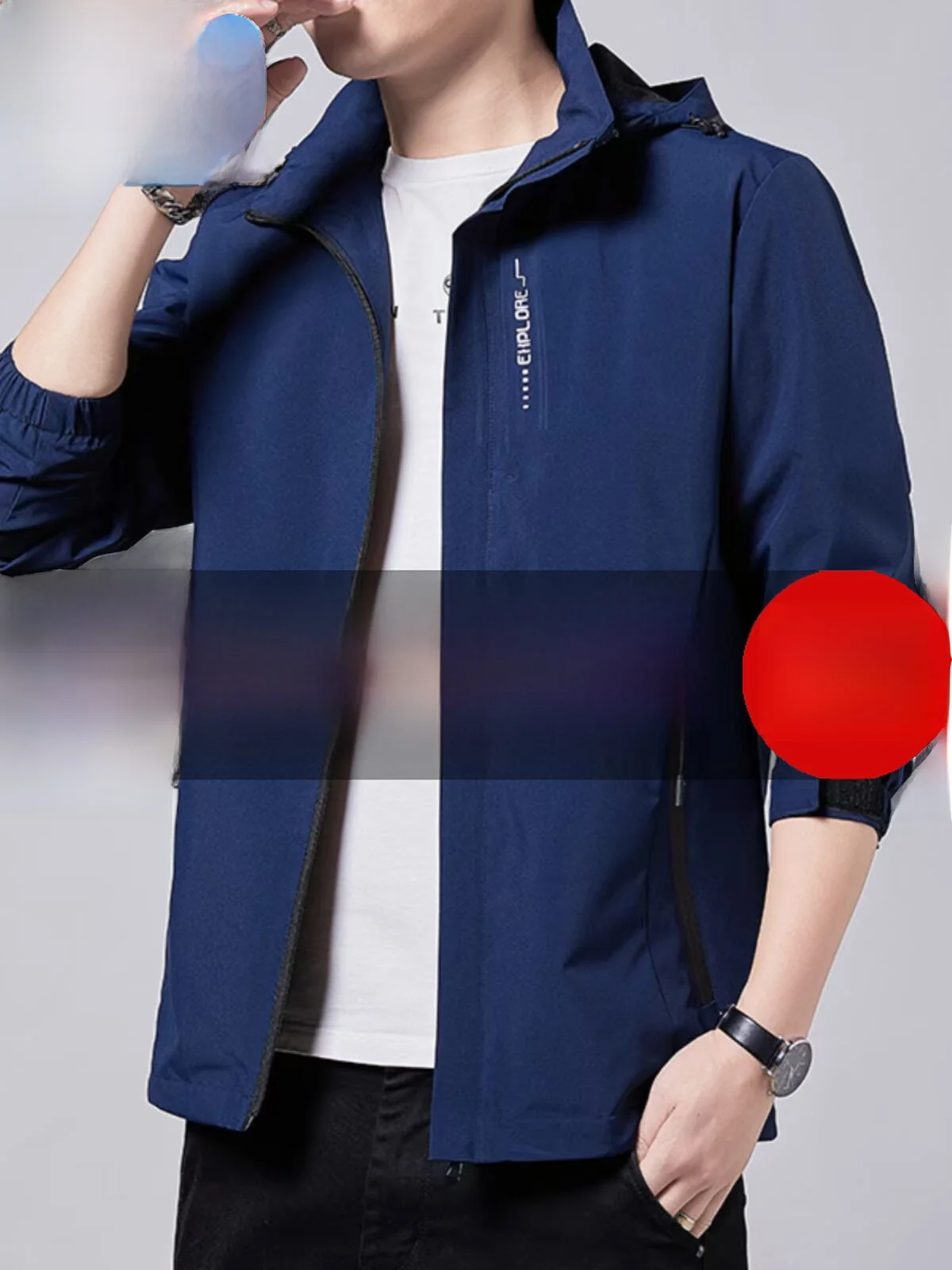 

Paul Spring Autumn New Tee-Proof Windbreaker Men's Outdoor Casual Jaet Waterproof Coat Detachable Cap Outerwear