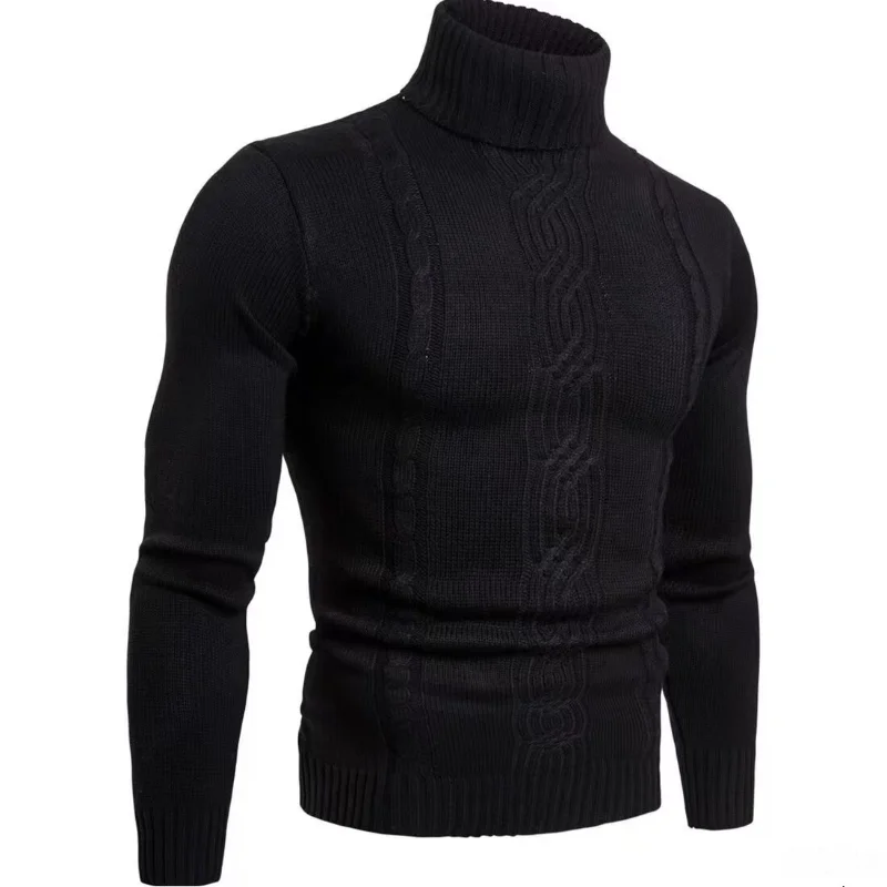 Men Gray Turtleneck Cable Knit - Turtleneck Sweater Men recension och pris