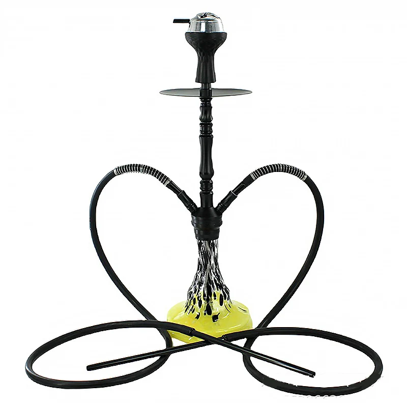 

Stainless steel,Red Black Blue,23.6in\60cm Medium Premium,Double Hose 2,Bar Shisha Full Set Luxury Smoking Pipe Hookah Set