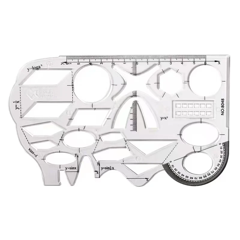 Multi Em Forma De Plástico Régua Dobrável, Pintura Modelo De Desenho, Oval Padrão De Curva Geométrica, Papelaria, Material De Escritório