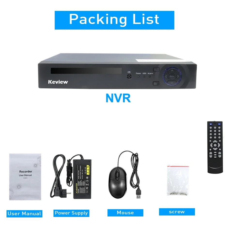 Keview H.265 4/8CH POE NVR 8MP 5MP 4MP 2MPSecurity IP Camera Video Surveillance CCTV System P2P Network Recorder Face Detect