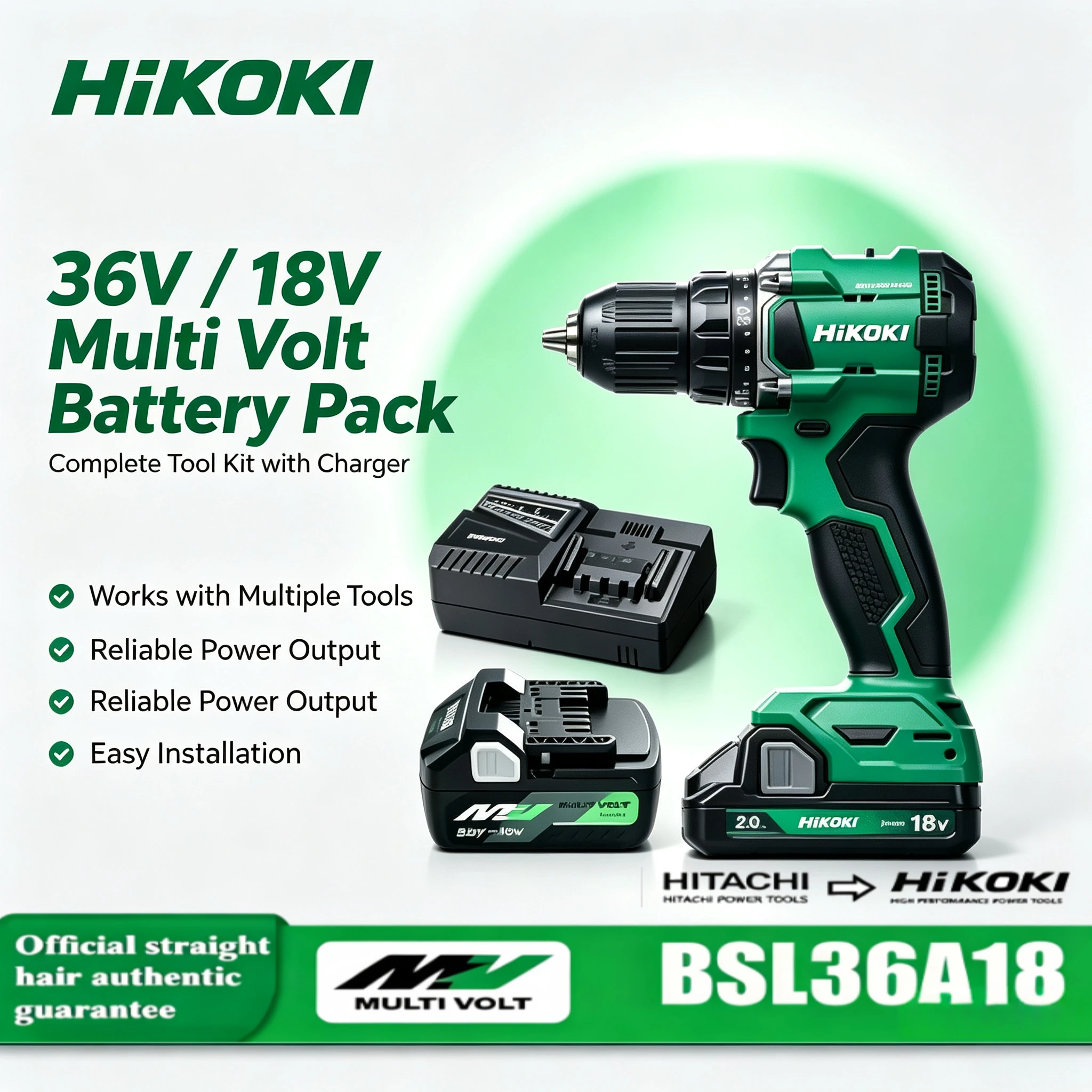 Genuine HiKOKI DS18DG with BSL36A18 18V/36V 5.0Ah/8.0Ah Battery, Optimized Upgraded for DS18DG  HouseholdWorkshop Tools