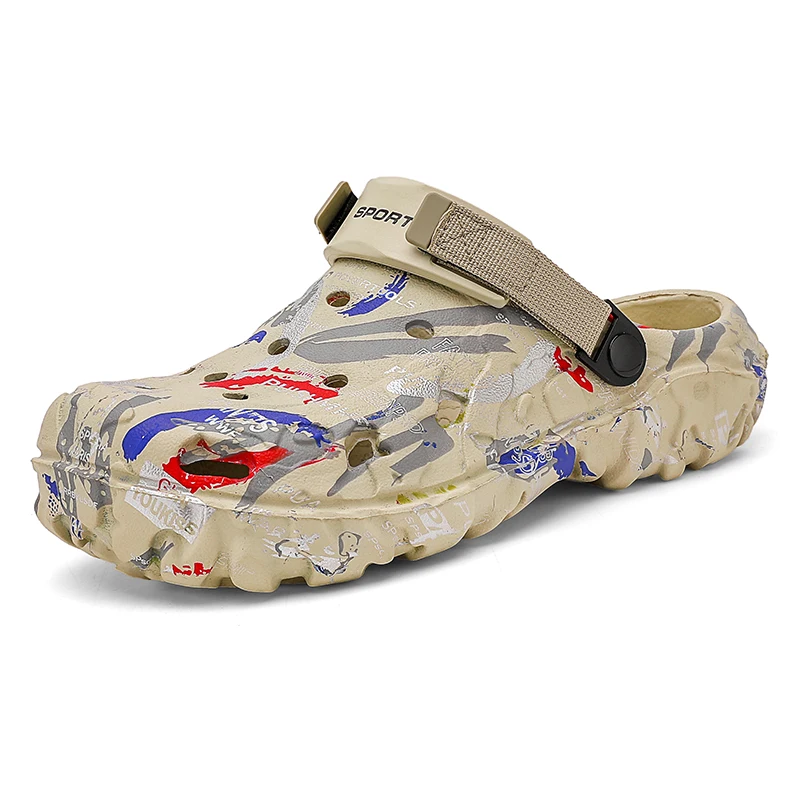 Plus Big Size 48 49 50 51 Summer Rubber Sandals Men Clogs Garden Shoes Zuecos Hombre Cholas Man Clog Beach Shoes Wide Foot image 5