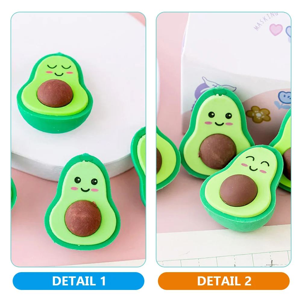 Mini Erasers for Classroom Food Avocado Kids Students Gifts Avocados Shaped Toddler