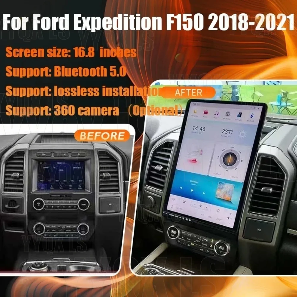 

16.8" Qualcomm Android auto Carplay For Ford Expedition 2018-2021 Car GPS BT Multimedia Player With Sync Original Car System