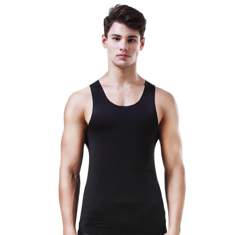 Herrenweste Ice Silk nahtlos Fitness Sommer Slim-Fit atmungsaktive Unterwäsche Jugendsport Hürde ärmelloses Unterhemd