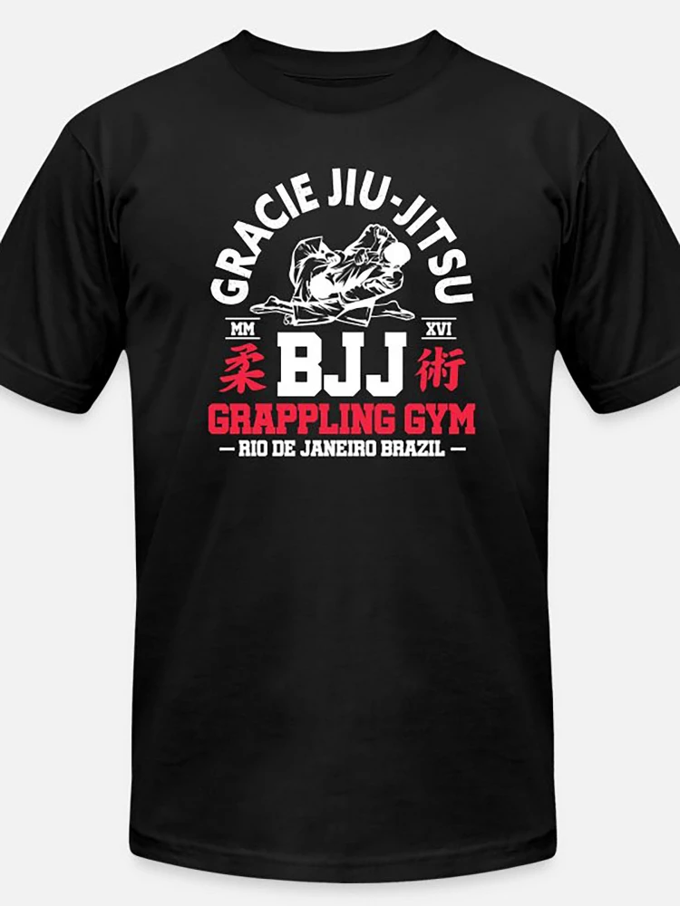 

Gracie jujitsu BJJ fighting hall -3670 funny men's short sleeve graphic cotton o-neck t-shirt