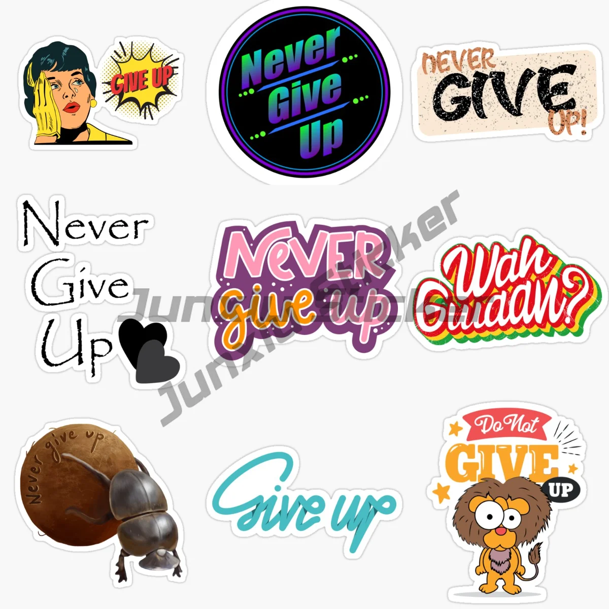 

WE NUH GIVE UP NEVER GIVE UP креативные наклейки для внедорожных автомобилей, багажный шлем, скейтборд, велосипед, мотоцикл, виниловая самоклеящаяся наклейка