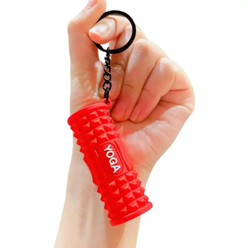 A52E Mini-Yoga-Schaumstoffroller-Schlüsselanhänger für Fitnessstudio-Enthusiasten und Yoga-Liebhaber. Robustes aus PVC-Material – Detail 4