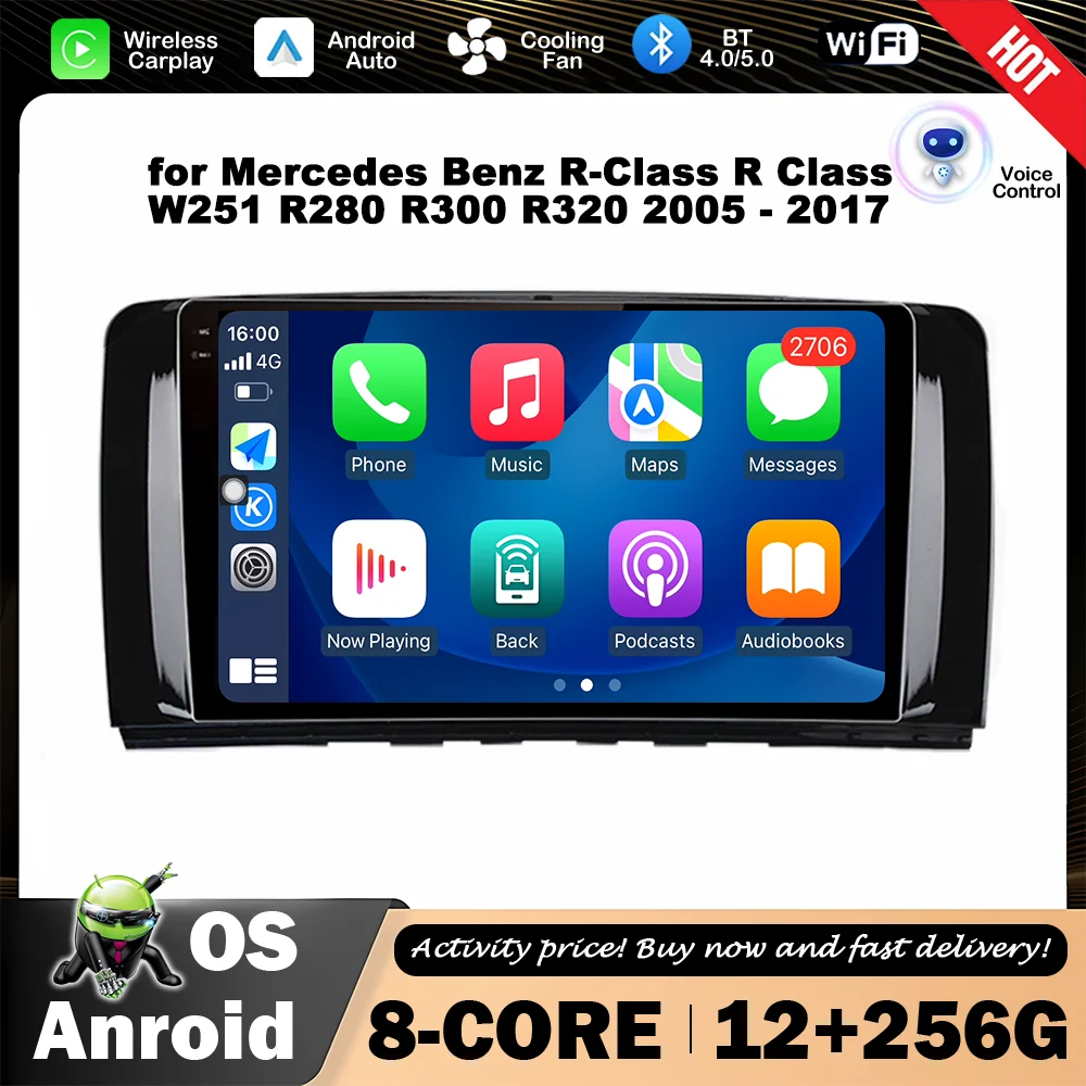 

for Mercedes Benz R-Class R Class W251 R280 R300 R320 2005 - 2017 Car Video Multimedia Player 9 '' Intelligent System BT 4G GPS