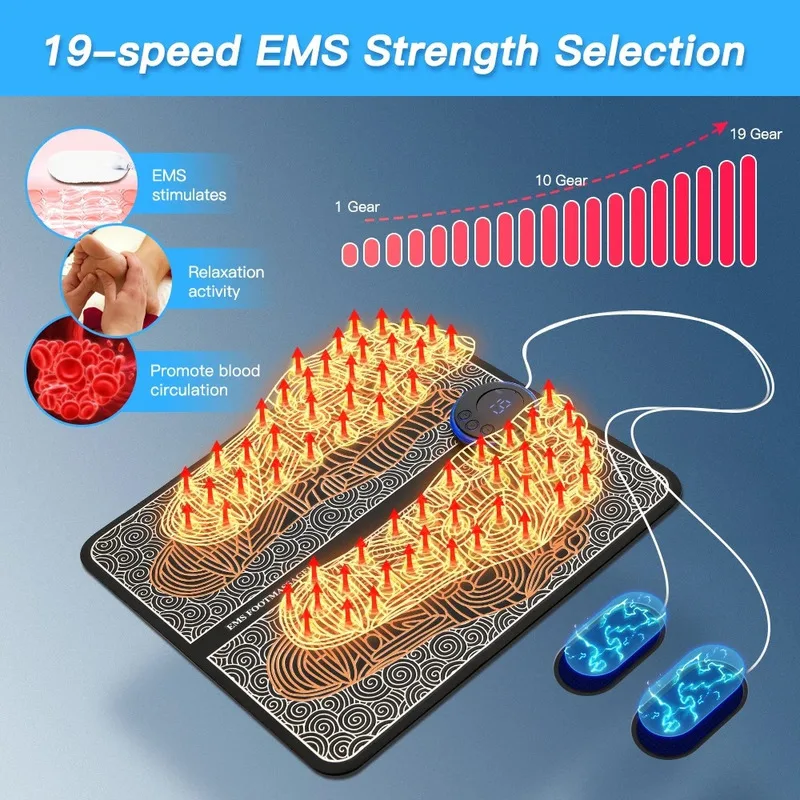 

Ems Foot Massage Mat Electric Foot Massager Pad Acupressure Reflexology Muscle Stimulator Relax Feet Masajeador Pad