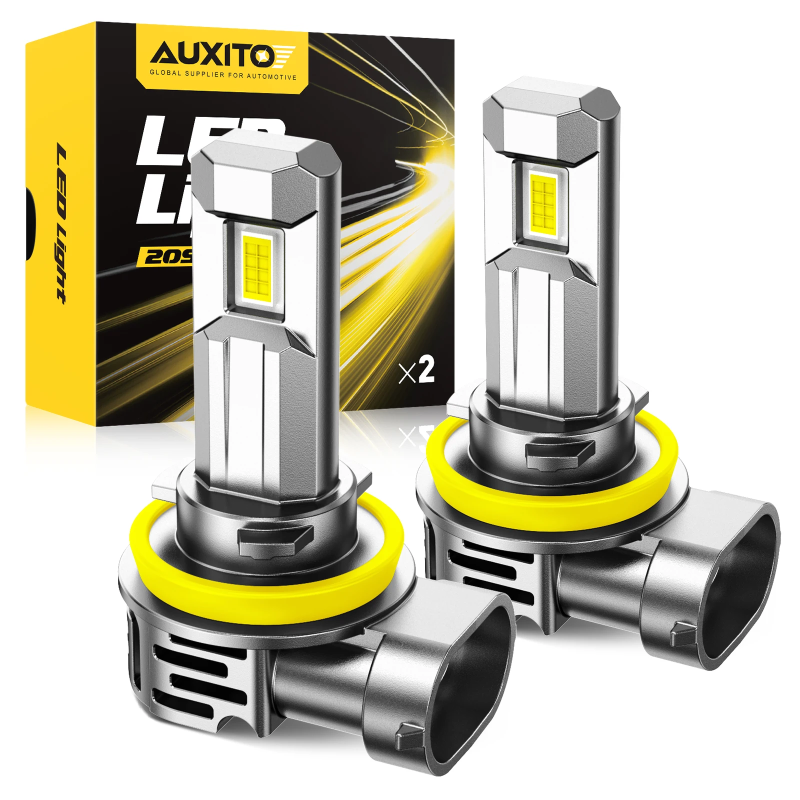 

AUXITO 2Pcs 30000LM H8 H11 LED Car Headlight Bulbs 6500K White H9 9005/HB3 Dipped Beam Head Lamp With A Cooling Fan Super Bright