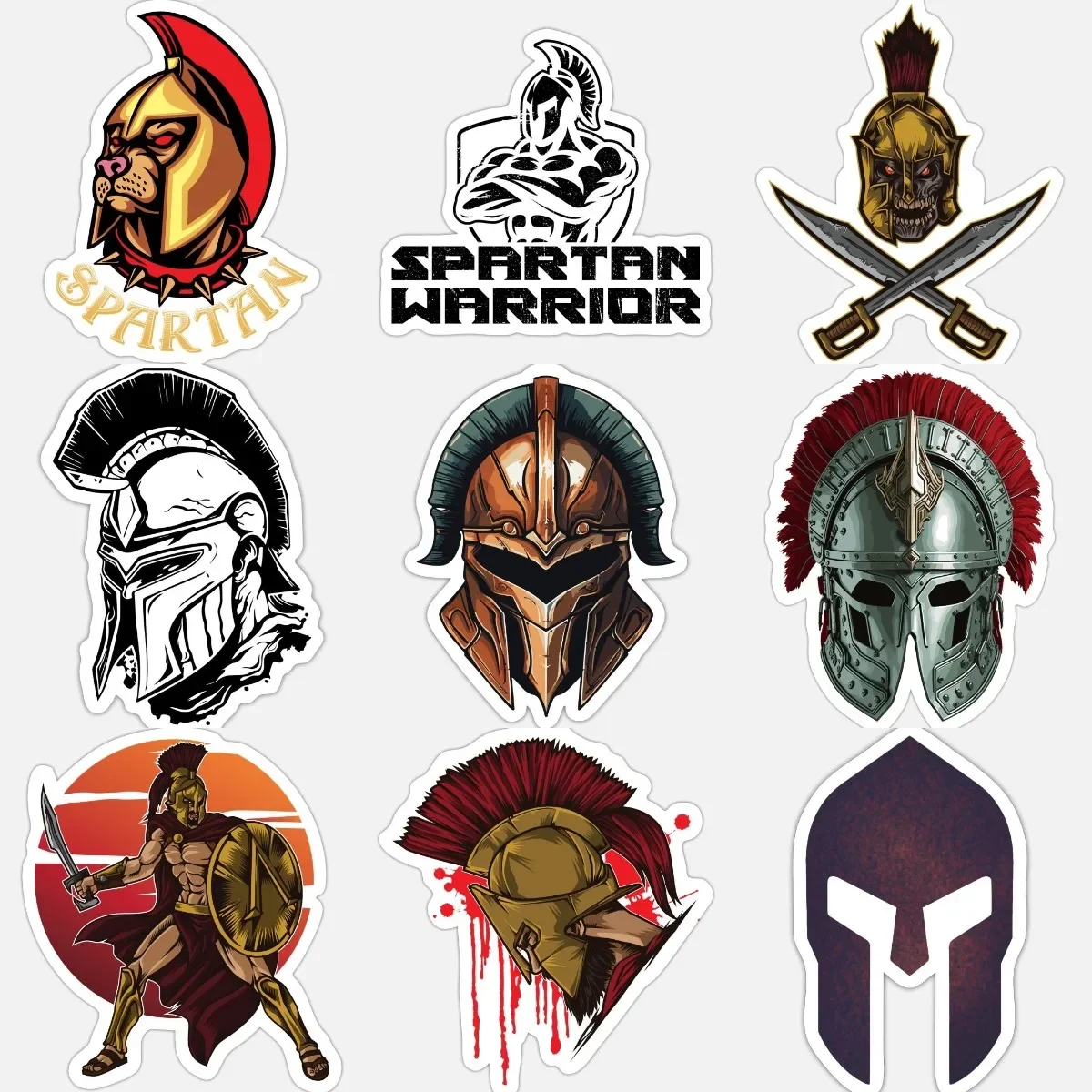 

Spartan Warrior Helmet Creative Stickers Accessories for Decorate Car Room Wall Table Motorcycle Off-road Helmet Camper Bumper