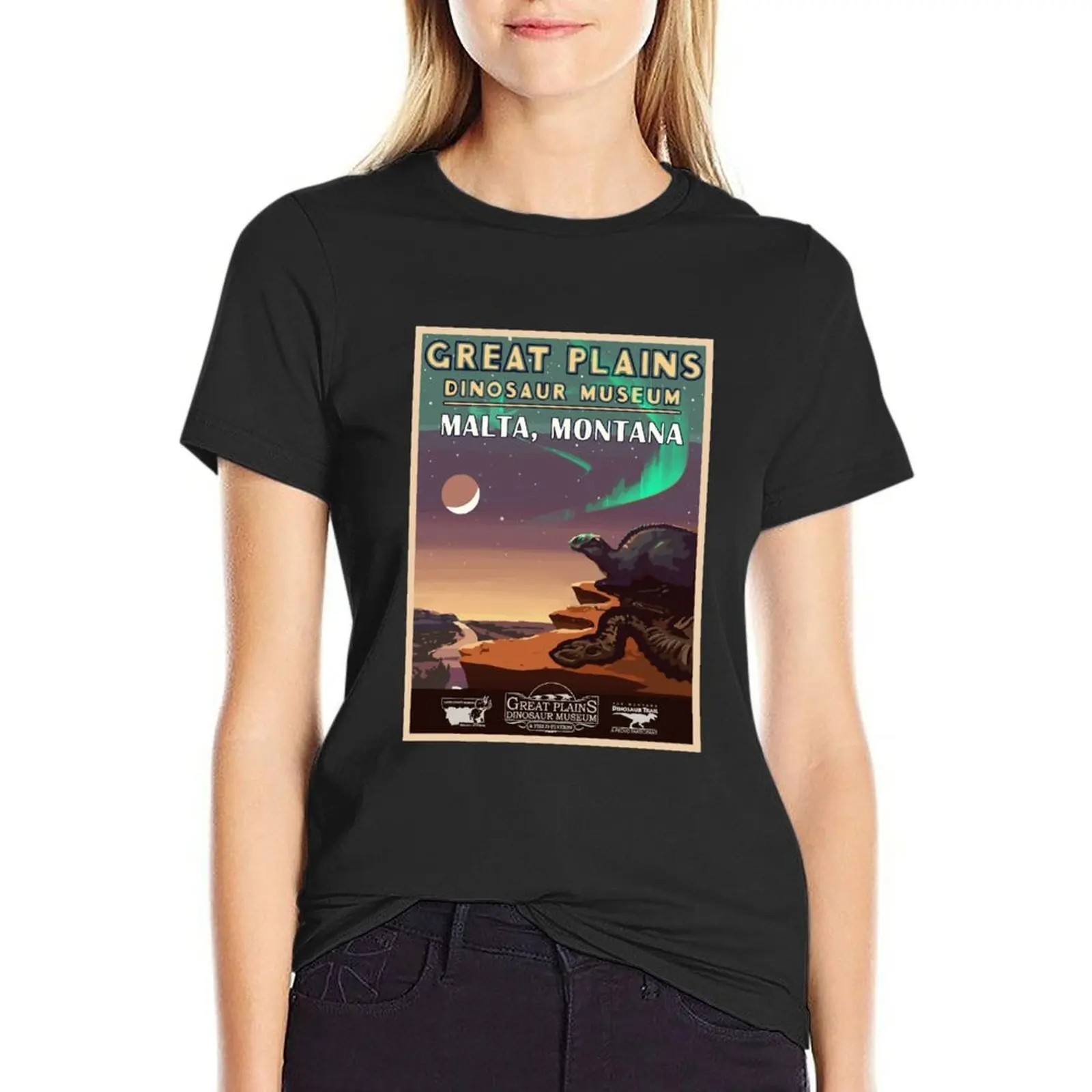 Great Plains Dinosaur Museum T-Shirt Aesthetic clothing hippie clothes Blouse lady clothes Women t-shirts