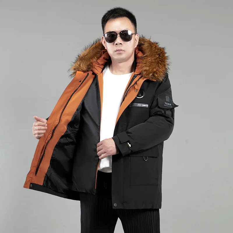 ZOZOWANG Autumn Winter Men Warm Fur Hooded Thick Jacket Coat Men Fashion Removable Liner Cotton Padded Casual Clothes Male 10XL