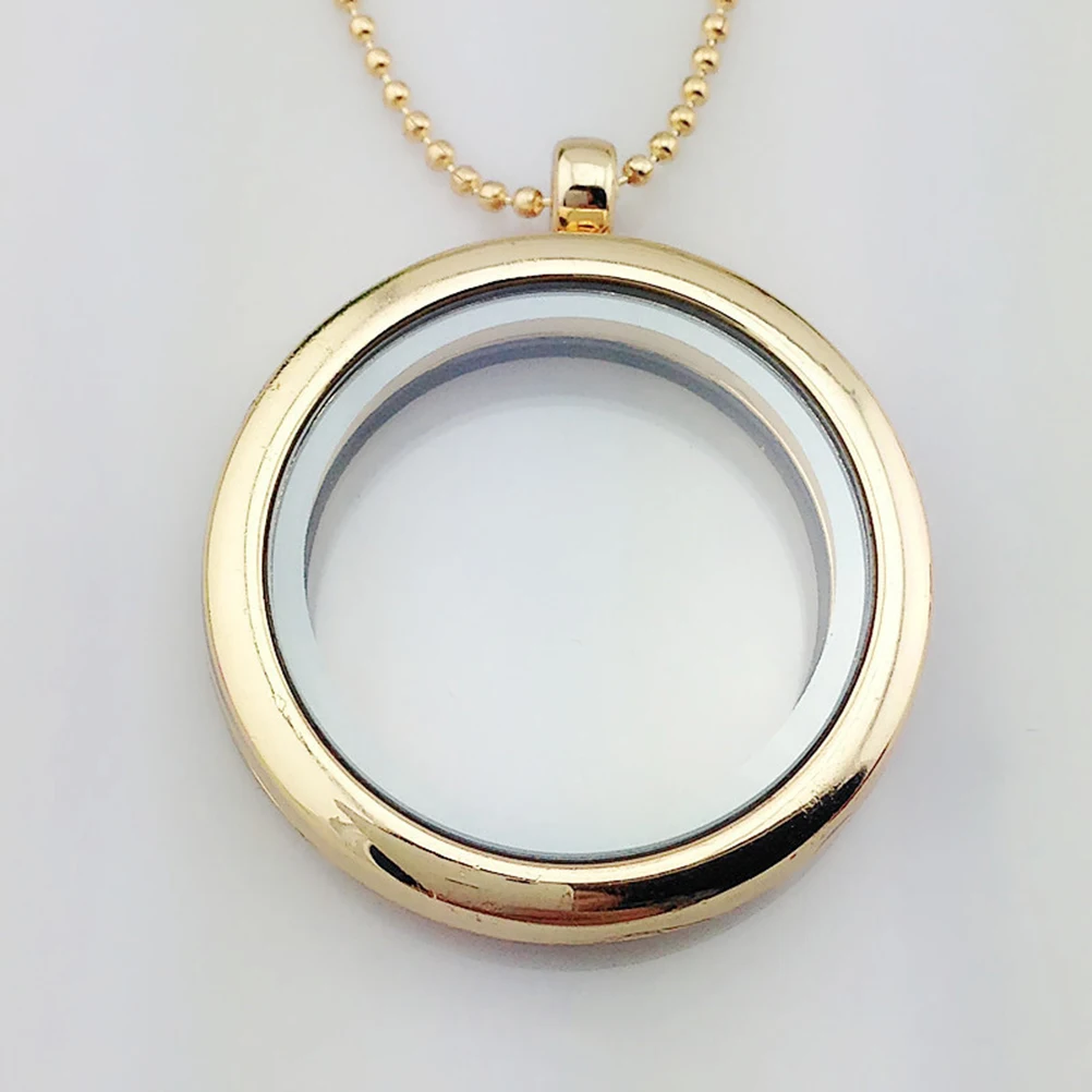 

2pcs Round Necklace Pendant Diy Alloy Glass Parts Creative Funny Photo Storage Accessories For Women Lightweight Durable Zinc