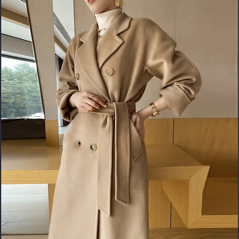 2024 autunno inverno cappotto donna cappotto donna acqua lungo Cashmere soprabito lungo signora Double-sided lana Double sided giacca di lana