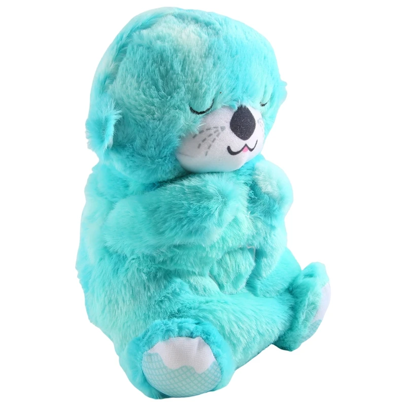 Soothen Snuggle Otter Plush Toy Infant Little Lamb Breathing Schlummer Otter Softed Baby Sleep Music, Durable B