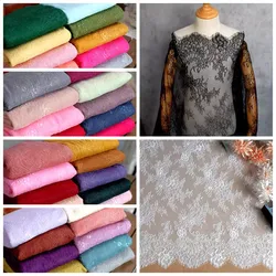 3meters long color eyelashes lace mesh fabric clothing skirt fabric home table cloth curtain fabric decoration