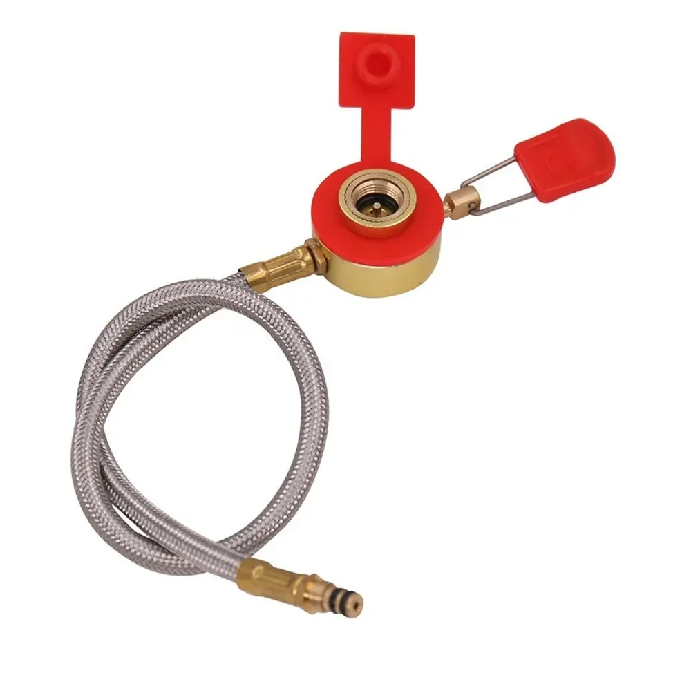 Gas Burner Pipe Hose Connecting Pipe Gas Adapter  with Dust Valve  Outdoor Camping Stove Accessories