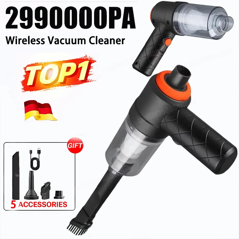 

2990000 PA Car Vacuum Cleaner USB Charging Powerful 4 in1 Clean Machine Wireless Blowing Suction Portable Vacuum Cleaner 2026