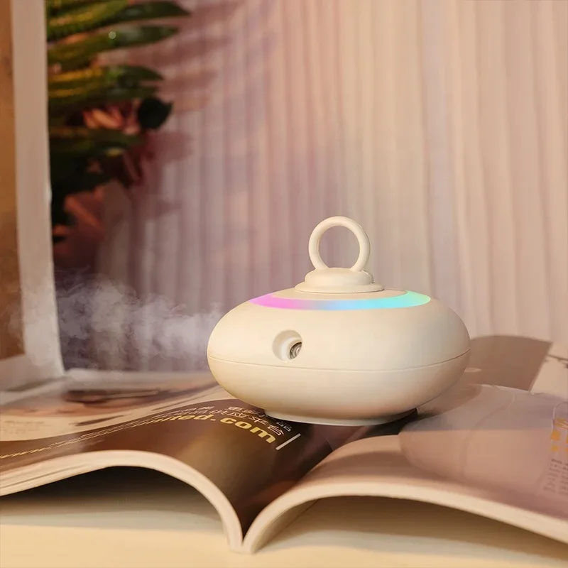 Ellestfun Unique Products Waterless Essential Oil Diffuser Portable Nebulizer with Rotating rainbow lights