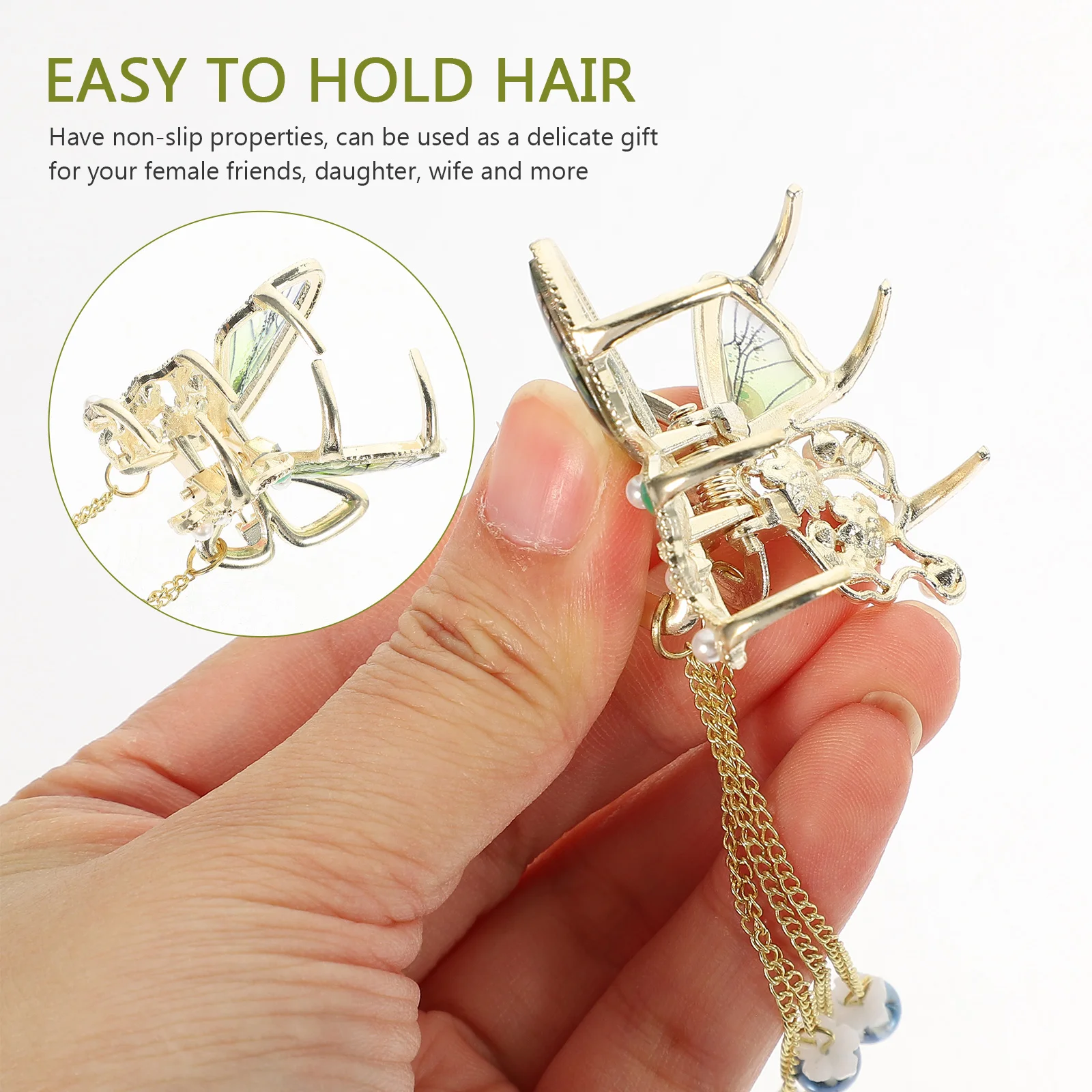 

Crystal Butterfly Claw Clip Non-Slip Hair Claws Barrettes For Thick Thin Hair Styling Accessories Girl Headdress