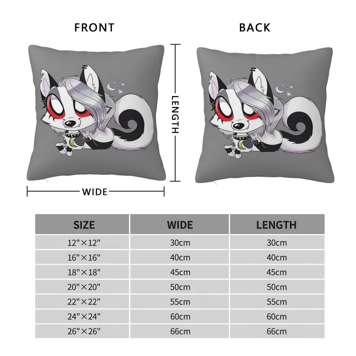 Helluva Boss Loona Square Pillowcase Pillow Cover Polyester Cushion Zip Decorative Comfort Throw Pillow for Home Bedroom