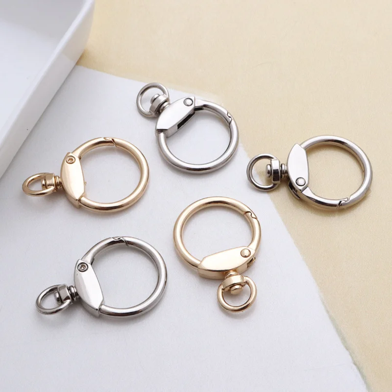 50pcs Swivel Lobster Spring Openable O Ring Leather Bag Belt Strap Buckle Findings Pendant Keyring Chain Snap Clasp Trigger