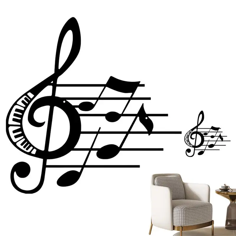 Notas de música decoração de parede de metal cabide de parede com nota de música design arte de parede decoração esculturas de parede corte fino aumenta a ambiente