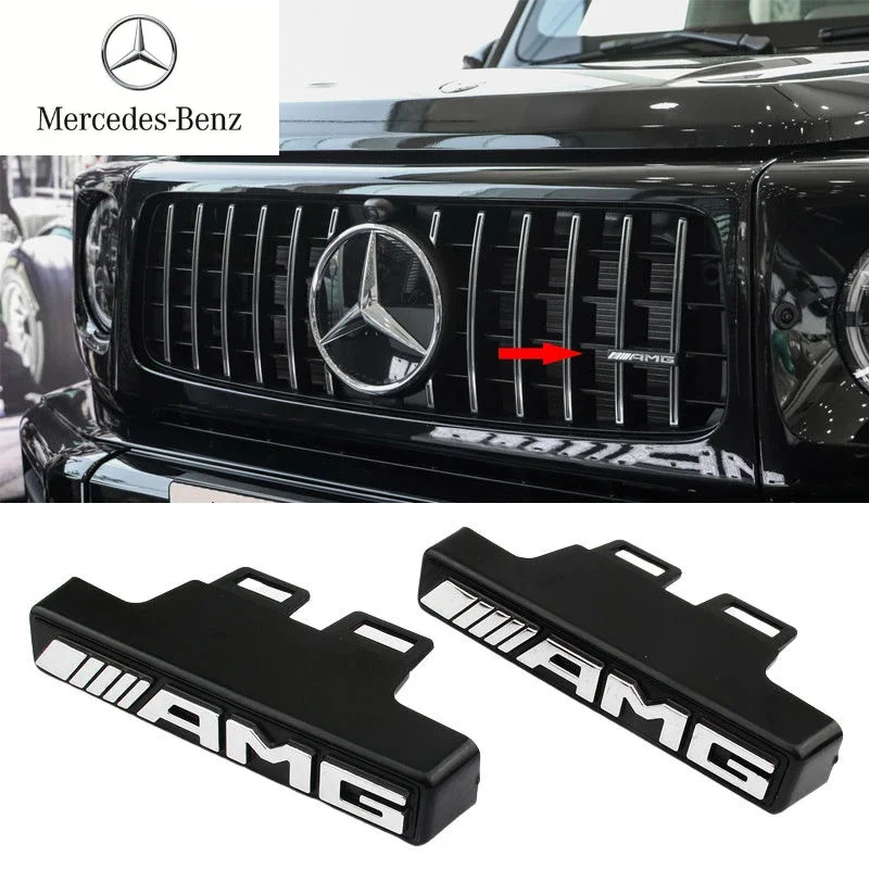 3D ABS AMG grill grille emblem Grille Sticker Emblem Badge Sticker For AMG Mercedes-Benz W463 W464 W461 G63 G65 Car Accessories