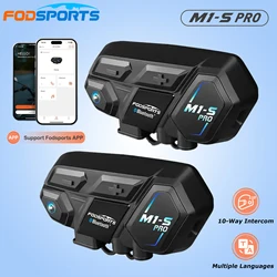 Fodsport M1-S Pro Moto Interphone Casque Bluetooth Casque Sans Fil 8 Rider Communicator Moto Interphone Partage De Musique 2Pcs