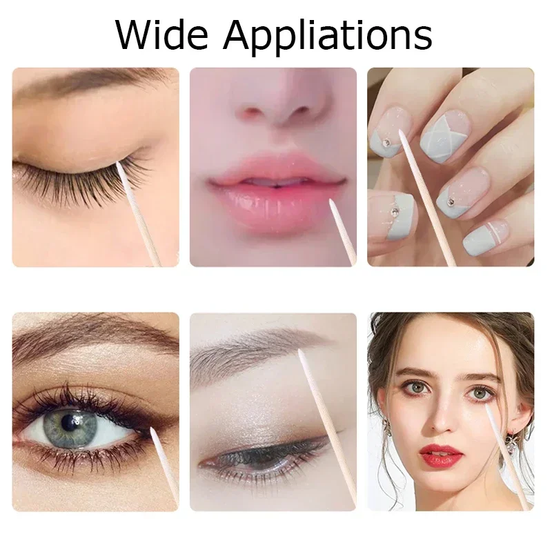 مايكرو مسحة رمش الخشب القطن تمديد أدوات الوشم 1000 قطعة Microblading تنظيف العصي الخشبية التجميل فرشاة قطن براعم تلميح