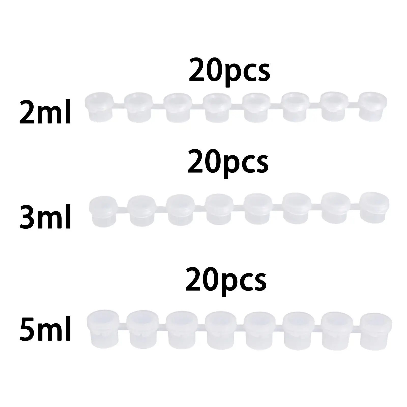 20x Empty Paint Pots Strips Durable Empty Paint Strips for Classrooms School
