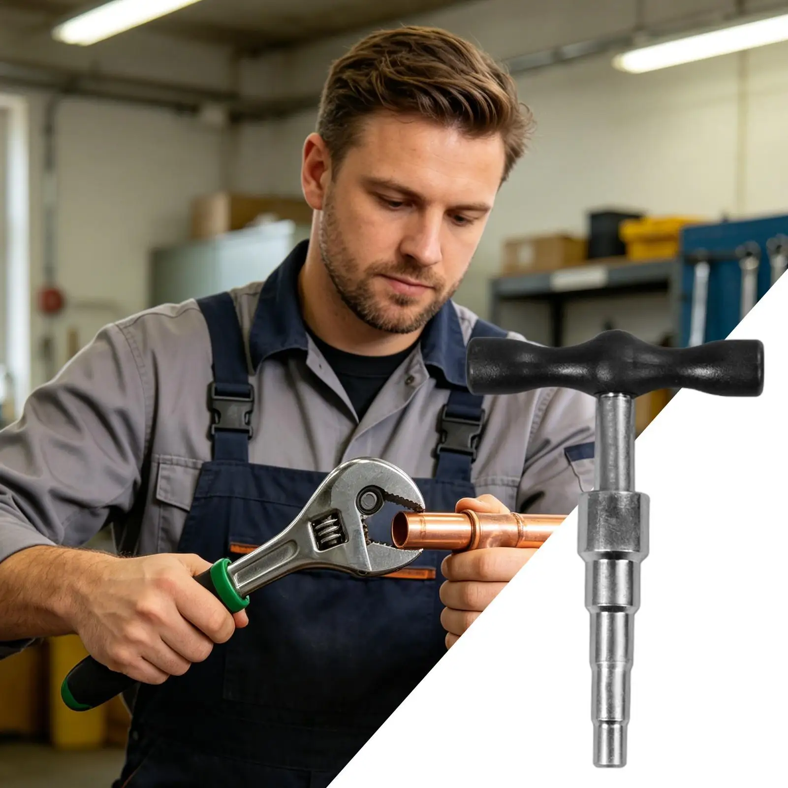 

Pipe Expander Tool T Shape Tube Expanding Tool Manual Pipe Expander For HVAC Refrigeration Air Conditioner Underfloor Heating