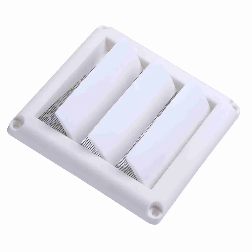 Plastic Exhaust Vent Cover With Net 3 Flaps Dryer Outlet Cover 4 Screws Included White Ventilation Grill House Outside