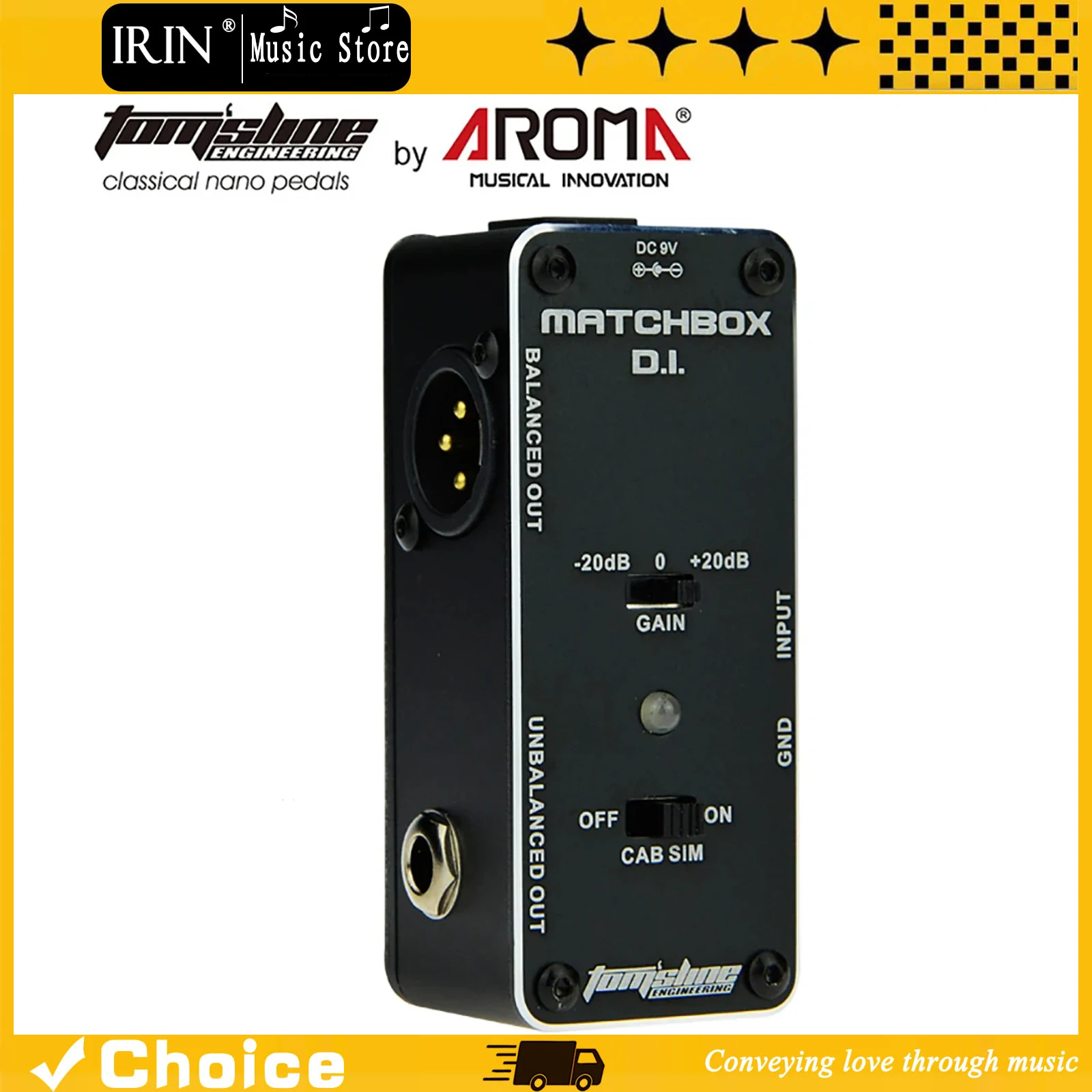 

AROMA MATCHBOX D.I. Analogue Effects Pedal Mini Guitar Effect Pedal True Bypass Aluminium Housing Guitar Parts & Accessory