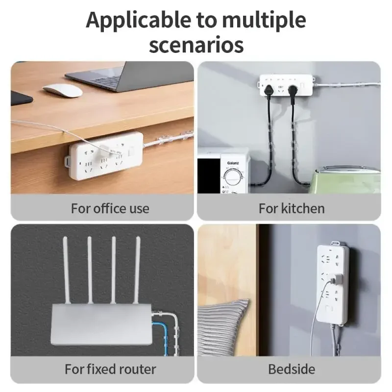 Removable Self-Adhesive Wall Mounted Socket Holder Fixer Patch Power Socket Strip Fixator Punch-free Plug Socket Wire Holder