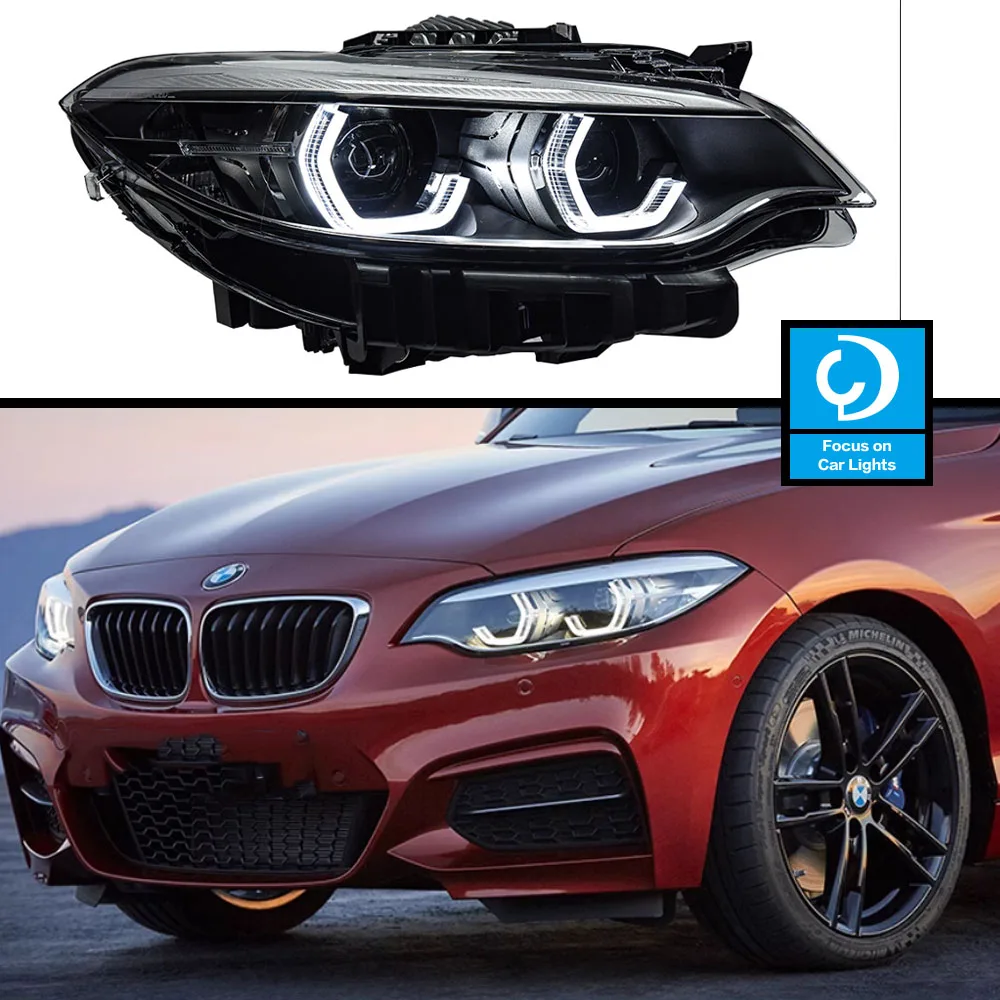 Car Front Headlight For BMW 2serise F22 scoop headlights Styling Dynamic Turn Signal Lens Automotive Accessories Assembl