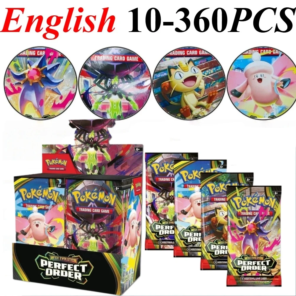 Pokémon TCG Mega Evolution Booster Box Phantasmal Flames Ascended Heroes Perfect Order Rare Holographic Cards for Kids Fans Gift