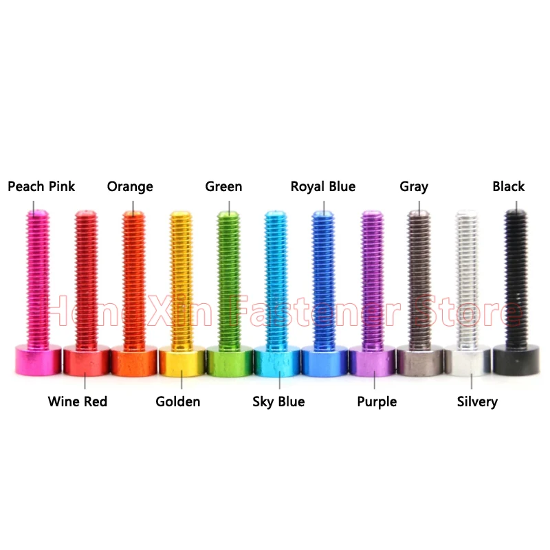 2pcs 7075 Aluminum Alloy Bolt M2.5 M3 M4 M5 M6 Hexagon Hex Socket Head Cap Allen Screw Anodized Length 5-45mm