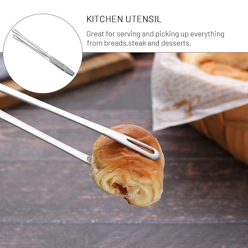 AY03-Kitchen Tweezer Tongs,Extra-Long Stainless Steel Tongs With Precision