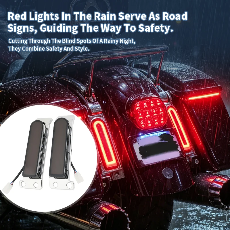 Motorcycle Rear Saddlebag Gap Light Turn Brake LED Signal Lamp For Harley Touring Electra Road Glide FLHTK FLTRU FLHR 14-Up