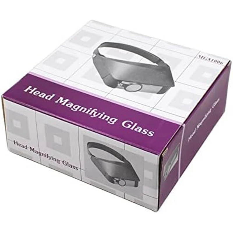 Slimline Headband Magnifier with 3 Lenses, Assisted Repair of Head-Mounted Reading Magnifying Glass 1.5X/3X/9.5X/11X