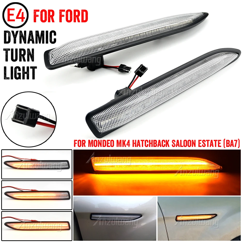 

2PCS Dynamic Sequential LED Side Marker Light Turn Signal Lamp For Ford Mondeo Mk4 Hatchback Saloon Estate (BA7) 2007-2015