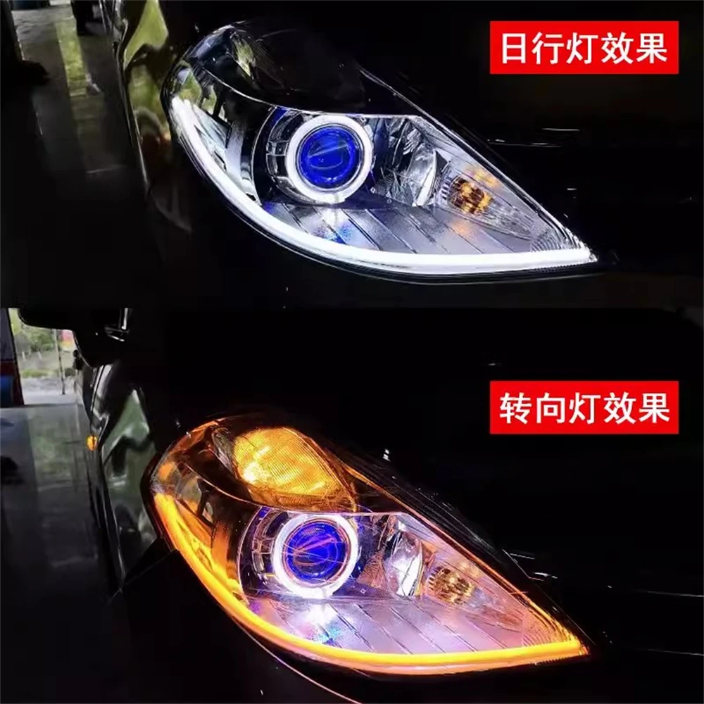 Car Led Front lamp modified angel eye Headlight Assembly for 05-15 Nissan Tiida Turn Signal DRL Daytime Running Light